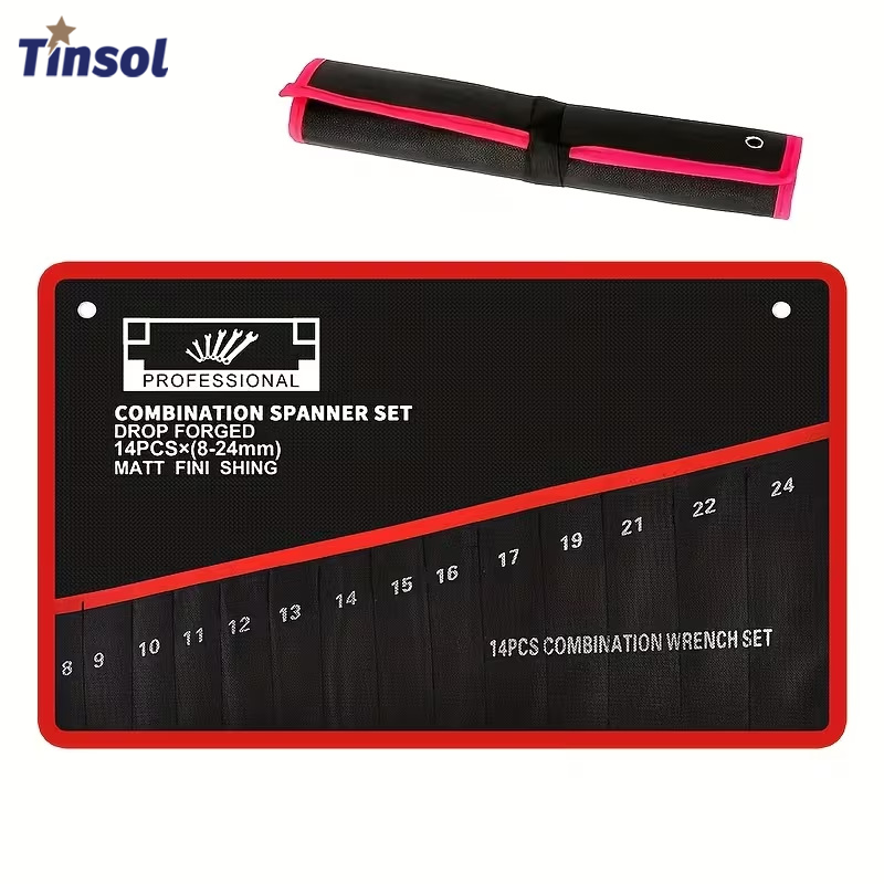 Foldable Rolling Luggage Bag - TINSOL 14-Pocket Tool Organizer Roll -