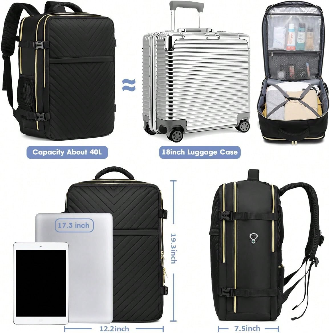 Large Carry On Travel Backpack - Luggage recension och pris