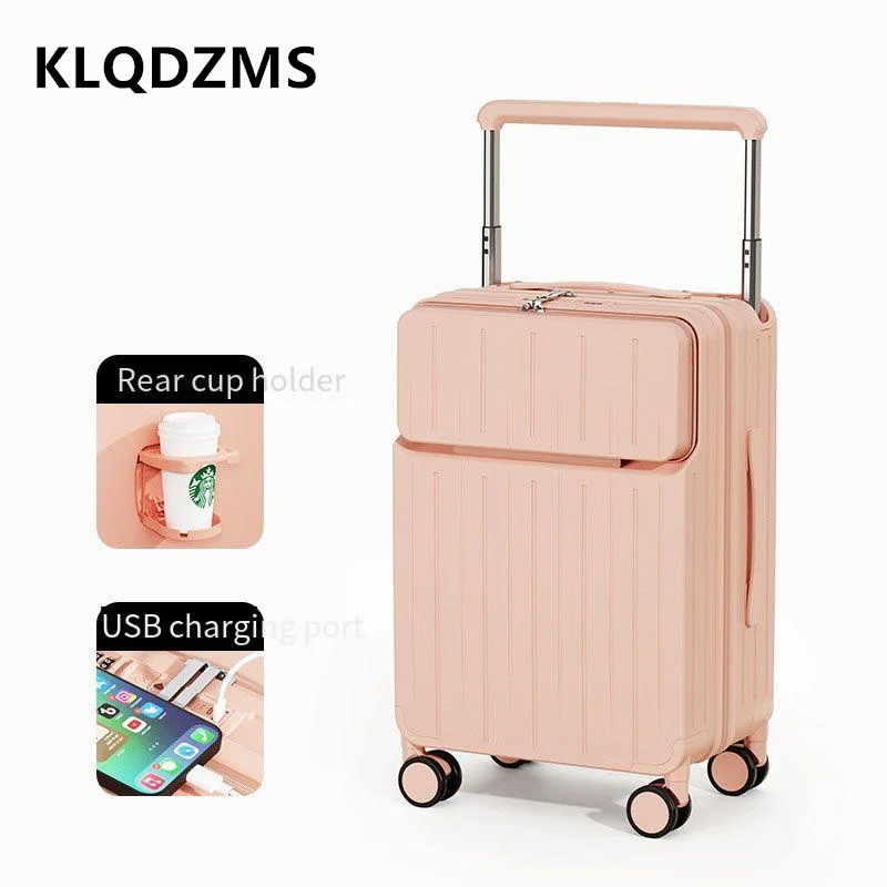 KLQDZMS Front Opening Suitcase - Front Opening Laptop Luggage 24 Inch recension och pris