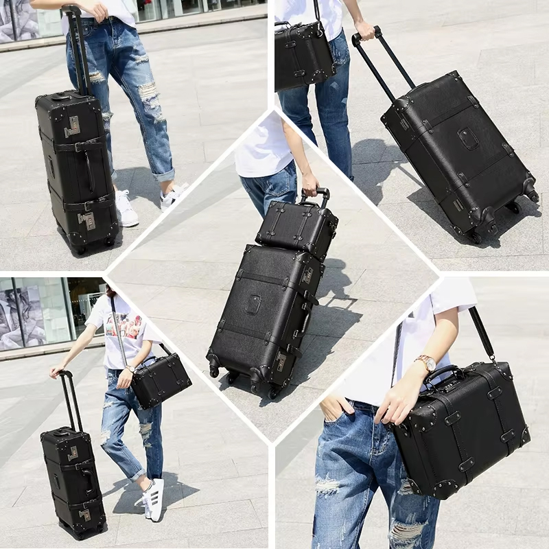 New Retro Rolling Luggage Spin - Retro Vintage Trunk Suitcase recension och pris