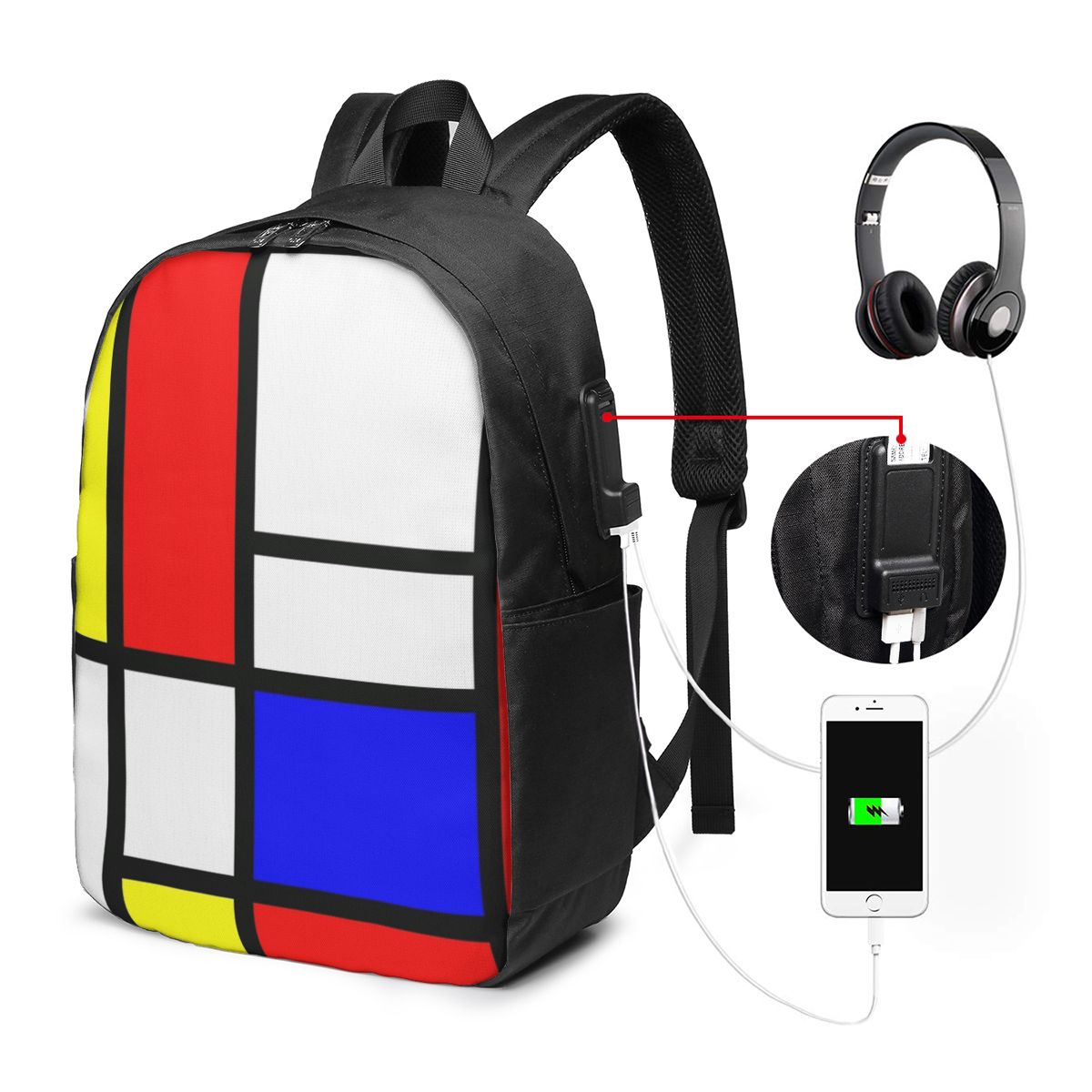 Piet Mondrian Composition  Bac - Travel Bags recension och pris