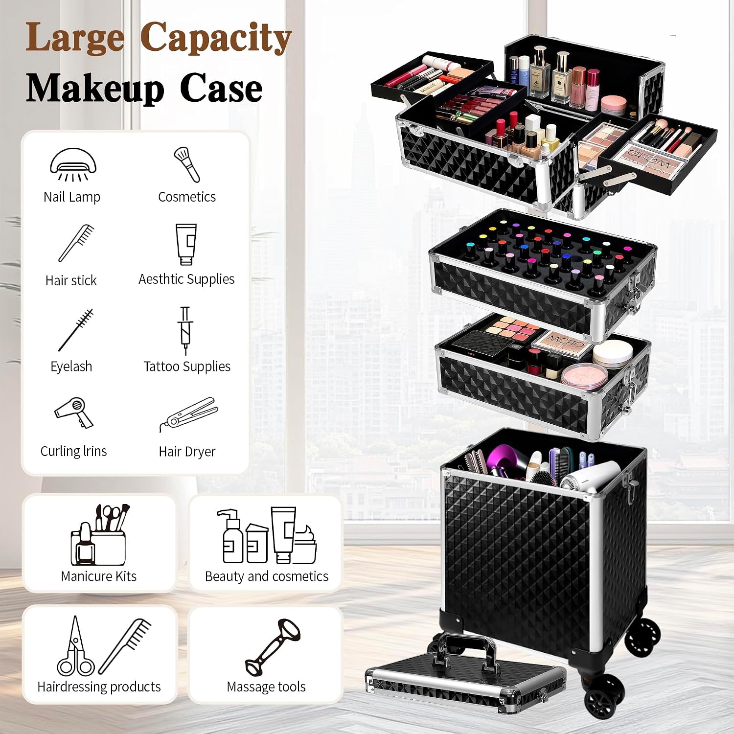Rolling Makeup Train Case, Cos - Luggage recension och pris