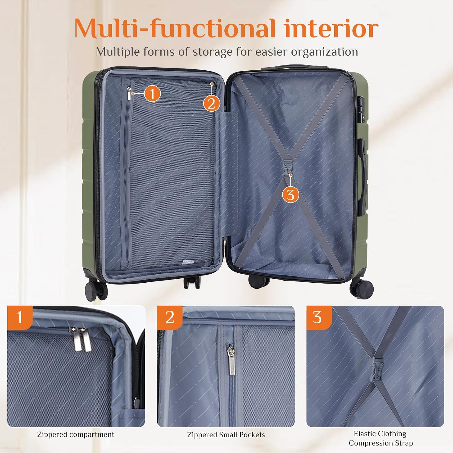 28 Inch Carry on Luggage, Hard - Expandable Hard Shell Luggage Set recension och pris