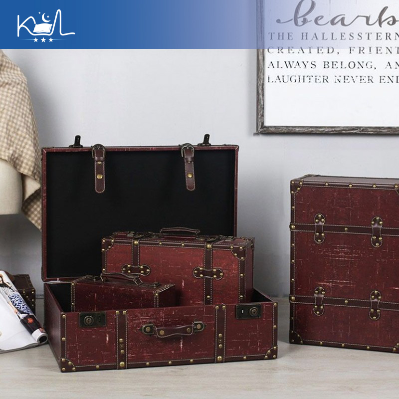 Vintage Red Decorative Suitcas - Retro Vintage Trunk Suitcase recension och pris