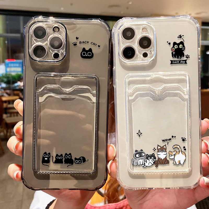 Cute Black Cat Phone Case For  - Wallets recension och pris