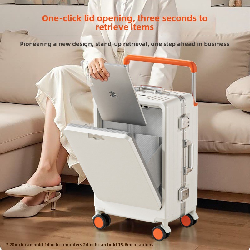 20/24/26 inch Aluminum Frame L - Front Opening Laptop Luggage 24 Inch recension och pris